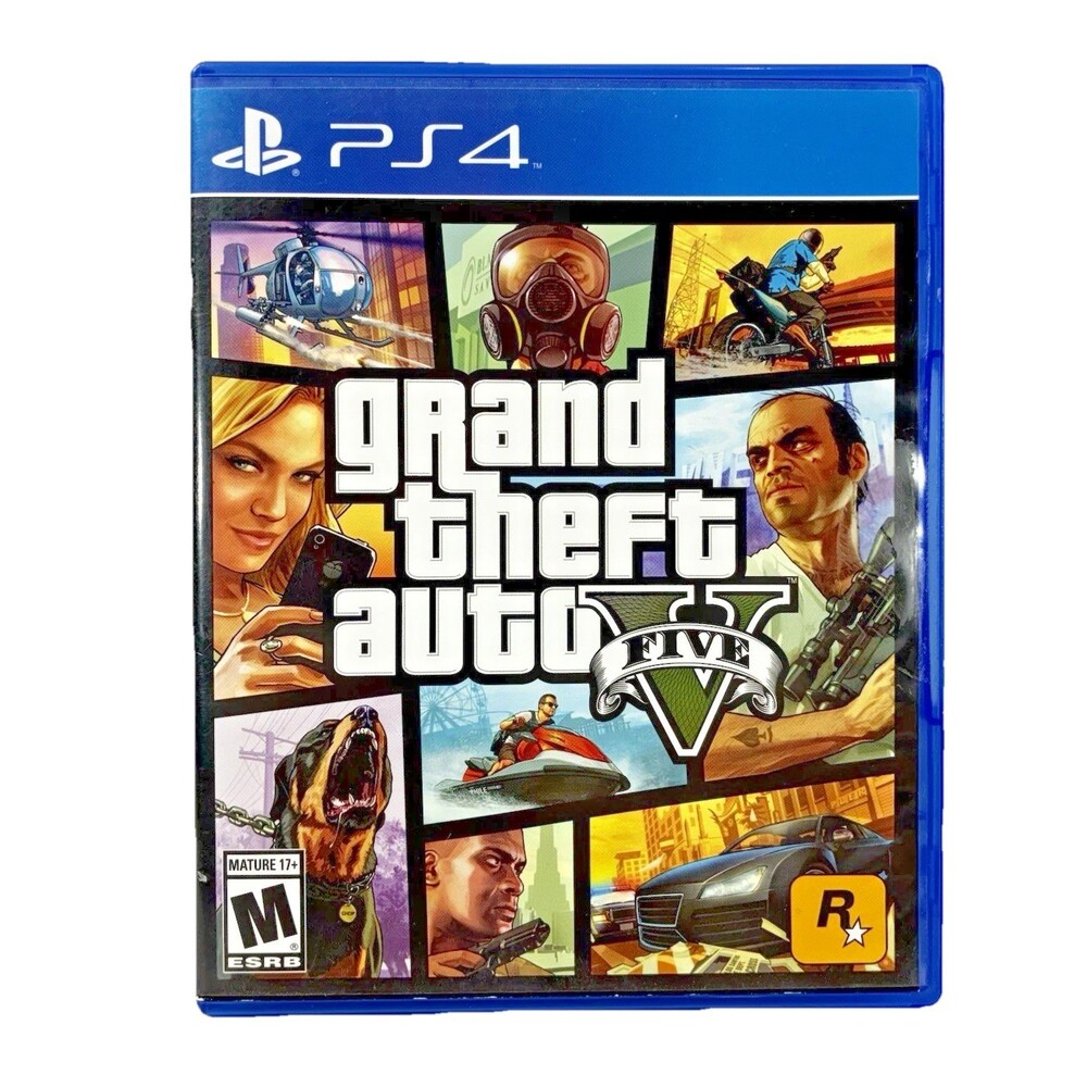 Grand Theft Auto V Sony PlayStation 4 Rockstar Games Complete w/ Manual & Map